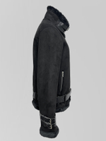 Дубленка AFTF Basic 2141 замшевая на молнии с ремешками