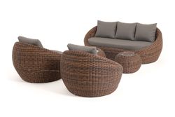 "Барселона" лаунж-зона из искусственного ротанга, цвет коричневый