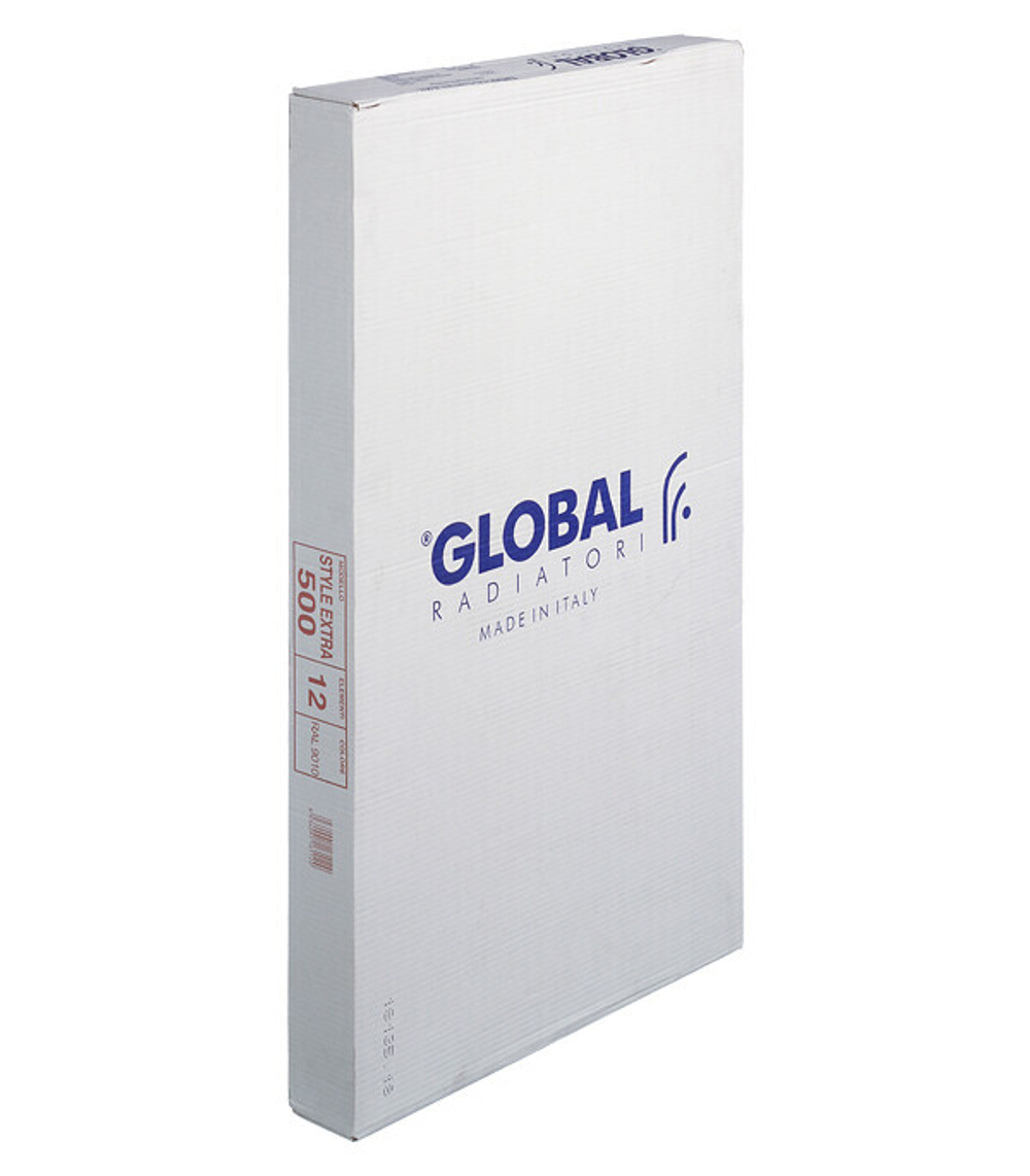 Радиатор биметаллический Global Style Extra 500 мм 12 секций 1" боковое подключение белый