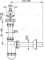 Сифон для умывальника AlcaPlast A411