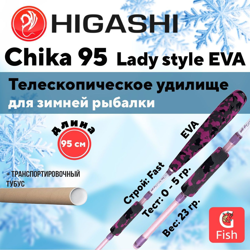 Удилище зимнее Chika 95 Lady style EVA