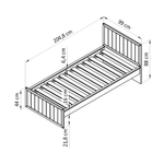 Кровать 90х200 Карлос, односпальная, массив сосны, зеленый эвкалипт, Dipriz