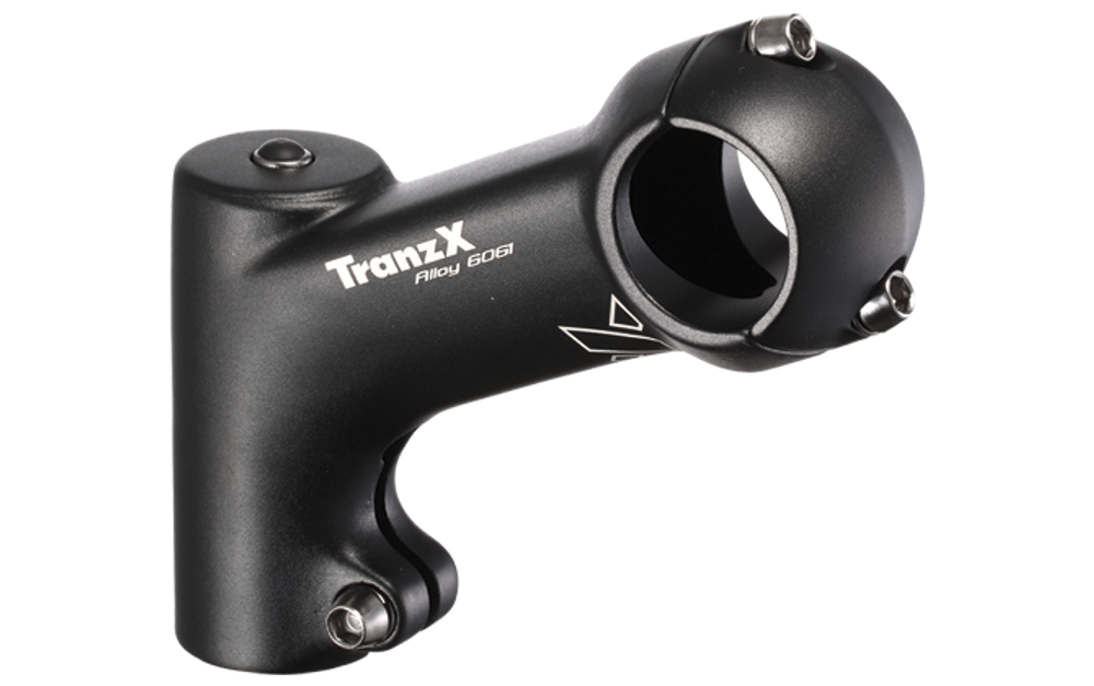 Вынос руля TRANZ-X ST104A AL 6061/Т6, 25°, L-75mm черный, 148г, 4болта, Ш31,8мм.