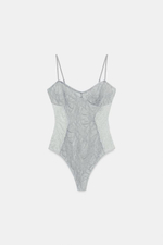 БОДИ ИЗ КОНТРАСТНОГО КРУЖЕВА - ZARA