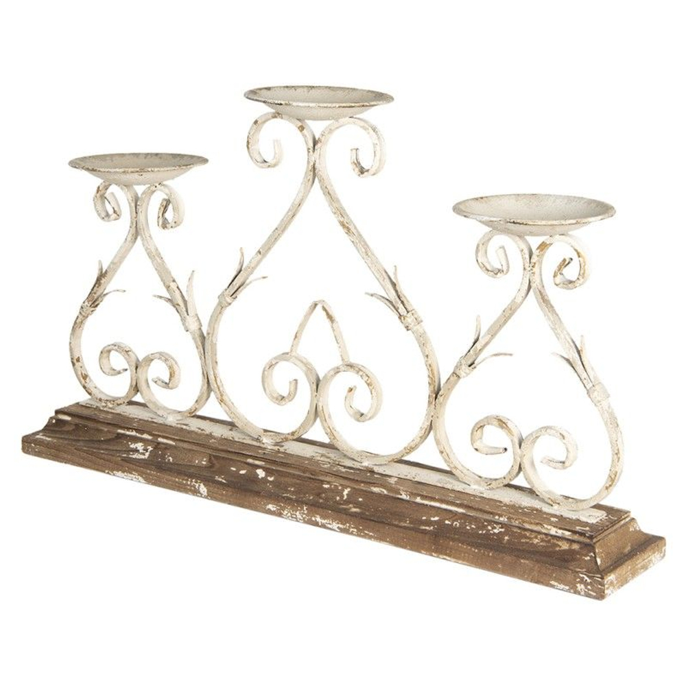 Подсвечник "Трио" 71x14x42см Дерево,металл