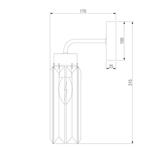 60163/1/ настенный светильник/ латунь
