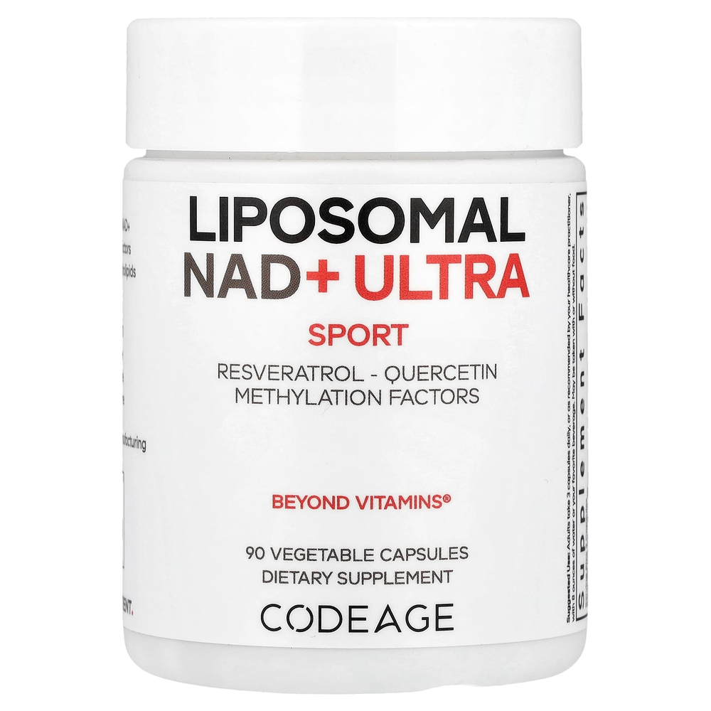 Codeage, Sport, Liposomal NAD+ ULTRA, липосомальный НАД, 90 растительных капсул