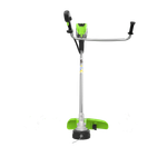 Триммер аккумуляторный Greenworks TB201H, Арт. 2112407UB, 82V, 2,0 кВт, 46 см, c трехлопастным ножом и кусторезом, бесщеточный, с АКБ 5Ач и ЗУ