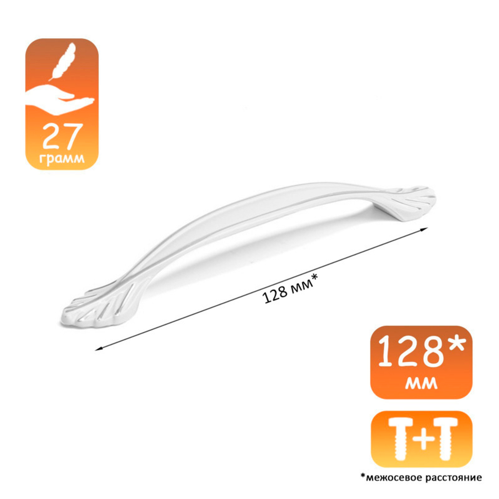 Ручка скоба CLASSIC 128мм цвет белый 9513570