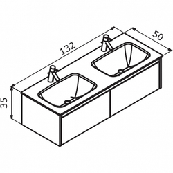 Тумба с раковиной Orka Lisbon 130 5001441 подвесная Кашемировая матовая