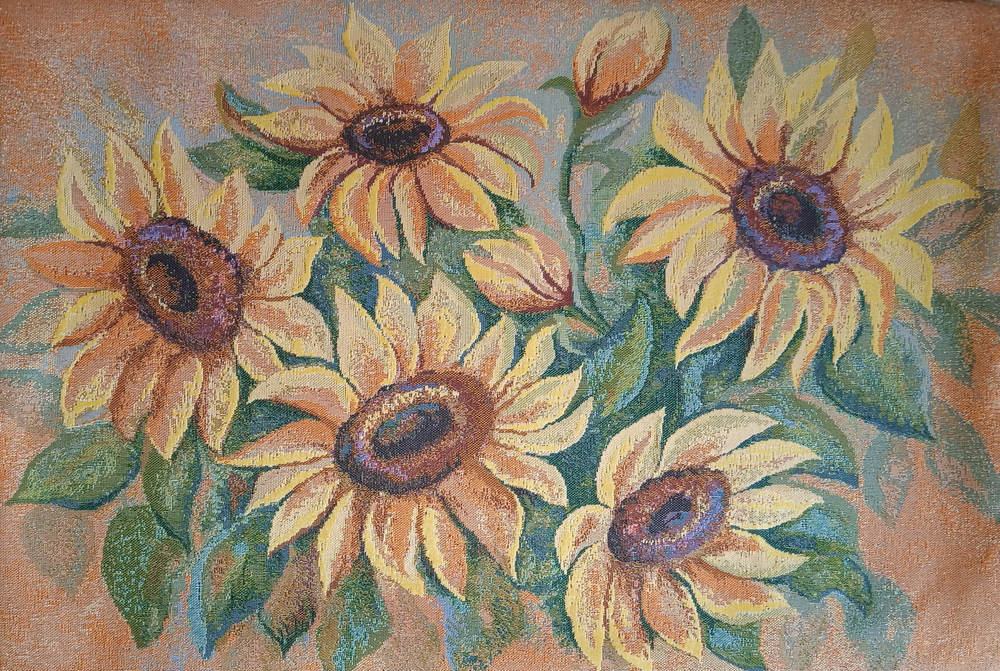 Декоративная гобеленовая наволочка для интерьерной подушки Цвет солнца 68х47