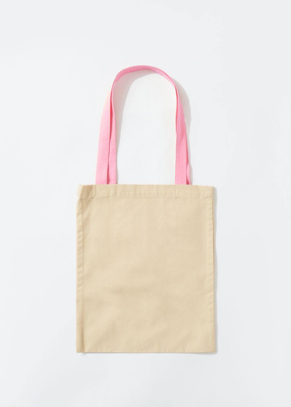Шоппер FOS С Розовыми Ручками Бежевый