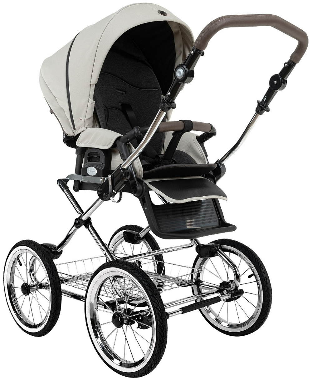 Детская коляска Roan Bass Next Classic d14 2.0 2 в 1 BSNC/94/2 Marzipan/Black/руч.Cappuccino