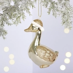 Ёлочная игрушка «Гусь» 7*5*10 см, Шампань