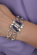 HMG MT Enamel Silver Браслет chain mix арт.1290 с лавандовой эмалью