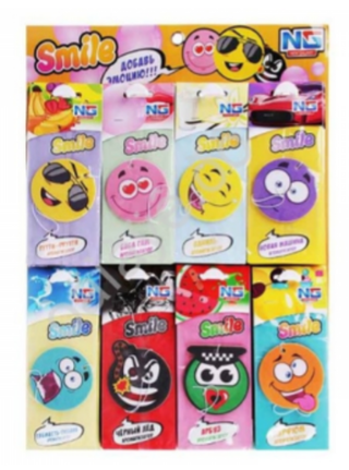 Ароматизатор сухой New Galaxy SMILE- Лист 80шт "Модные смайлы" 794546