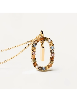 Колье Буква I серебро 925 пробы покрытое золотом