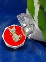 Брошь кошка золото