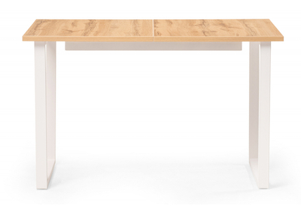 Стол деревянный Woodville Лота Лофт 120(160)х75 дуб крафт золотой, белый матовый, ножки белые