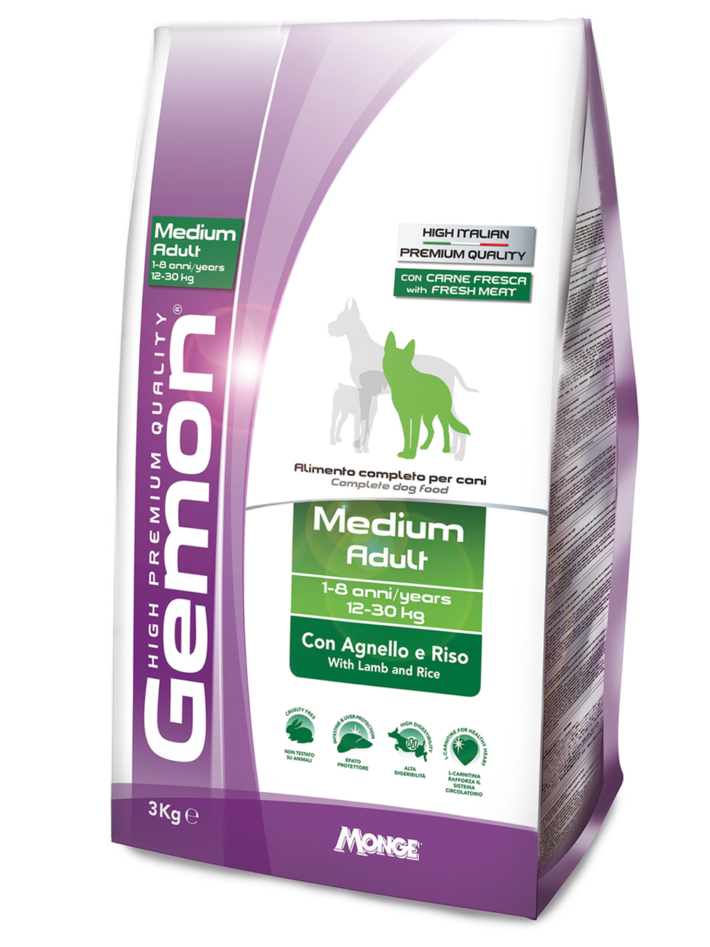 Сухой корм Gemon Dog Medium для взрослых собак средних пород, с ягненком и рисом 3 кг