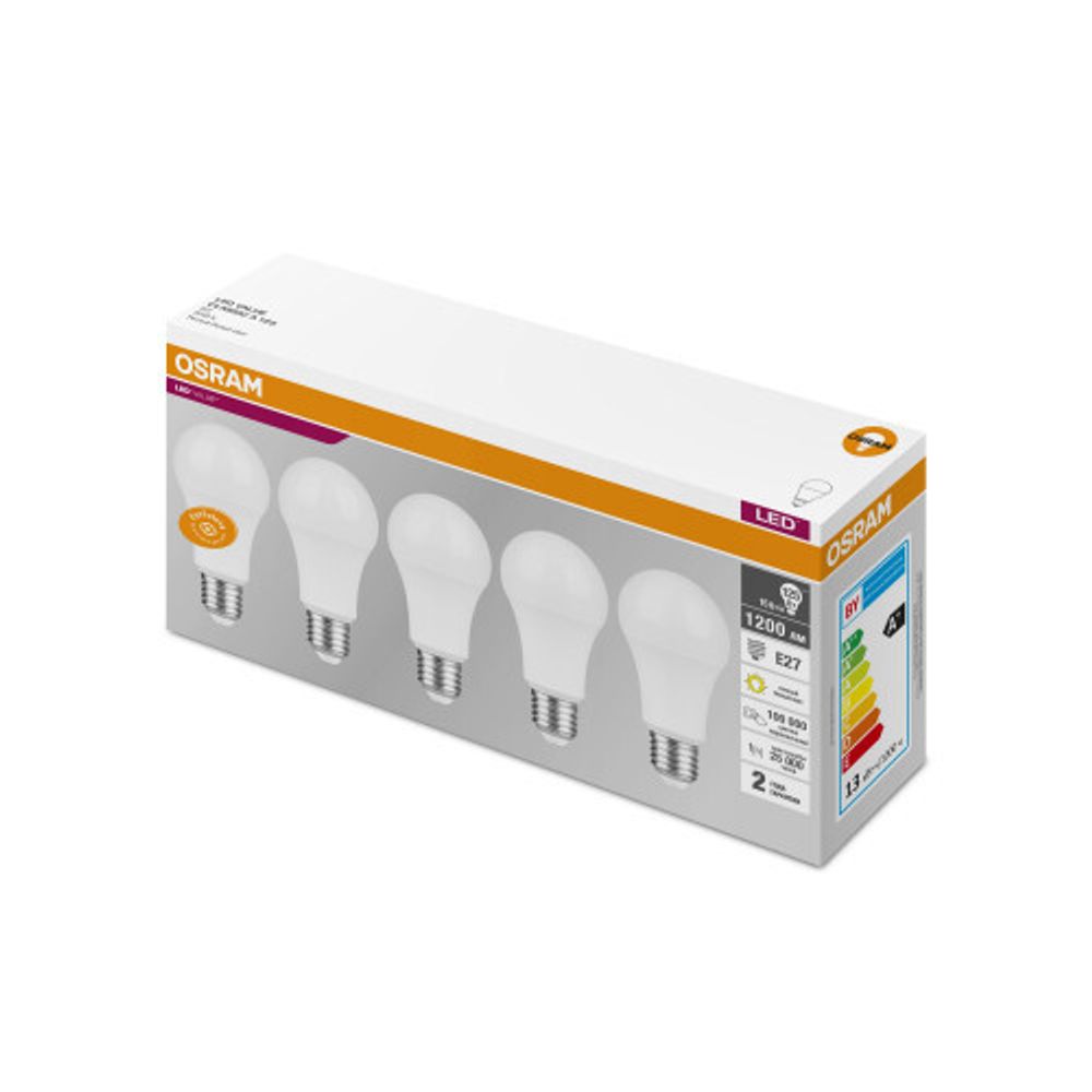 Лампочки светодиодные Osram Led Value Classic A125 15Вт 3000К Е27 / E27 груша матовая теплый белый свет набор 5 штук | Osram