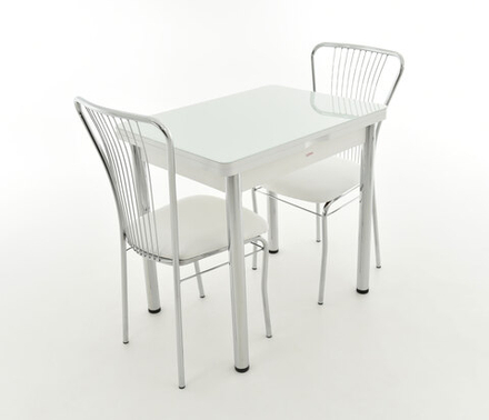 Стол Аврора Бари мини, Стекло, Белый