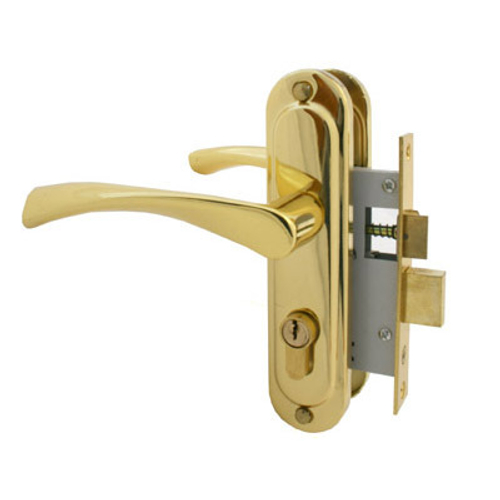 Замок врезной Стандарт 103/50 латунь GР, с/руч.  /4846