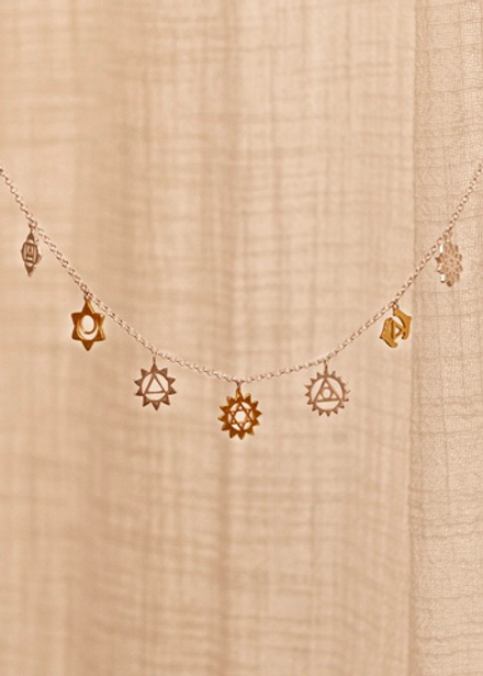 Колье-чокер «Чакры» с позолотой