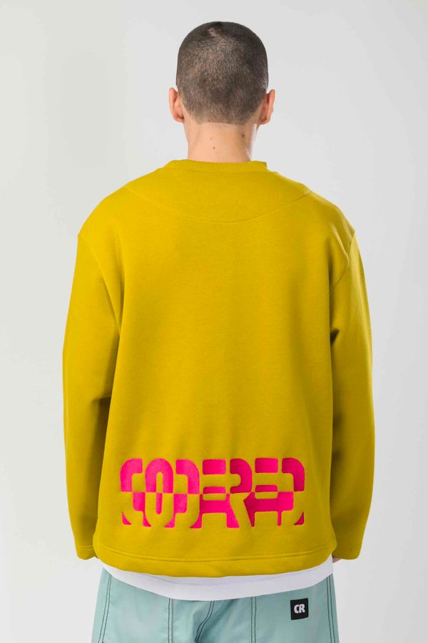 Толстовка Baggy Sleеve Горчичный Темный Half Inverse Font - фото 3