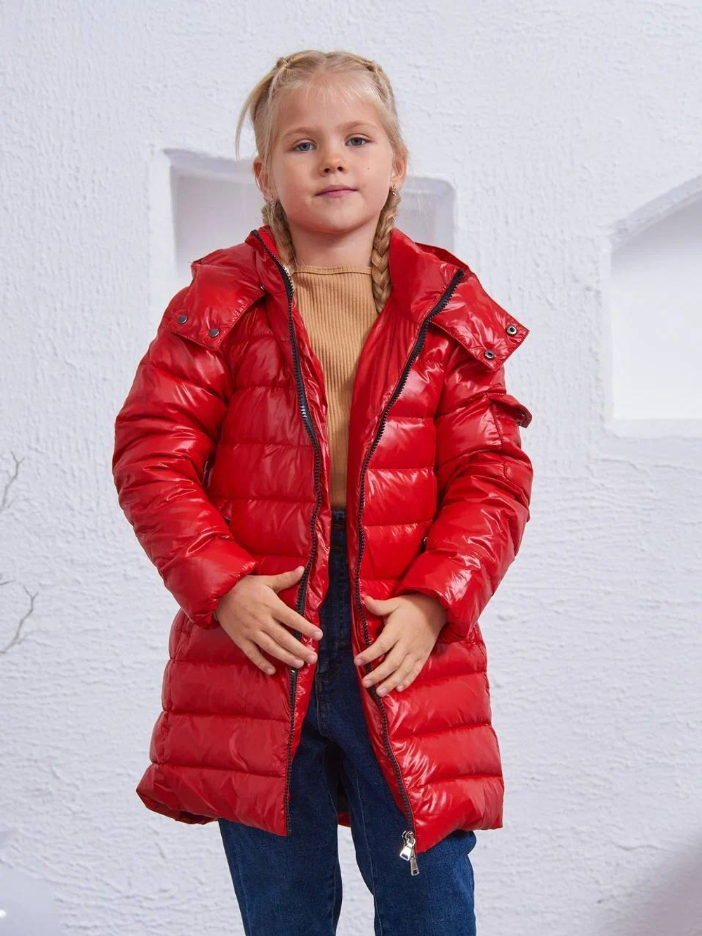 Детское пальто для девочки Buba Red