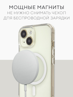 Чехол BROSCORP для Apple iPhone 15 Plus (арт.IP15PLUS-TPU-PC-MAGSAFE-CLEAR )