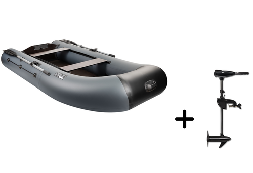 Поход 290TK серый + BST 36 L (комплект лодка + электромотор)