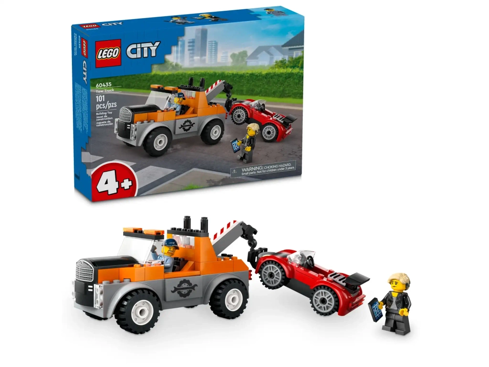 Конструктор LEGO City 60435 Городской эвакуатор и ремонт спортивных автомобилей
