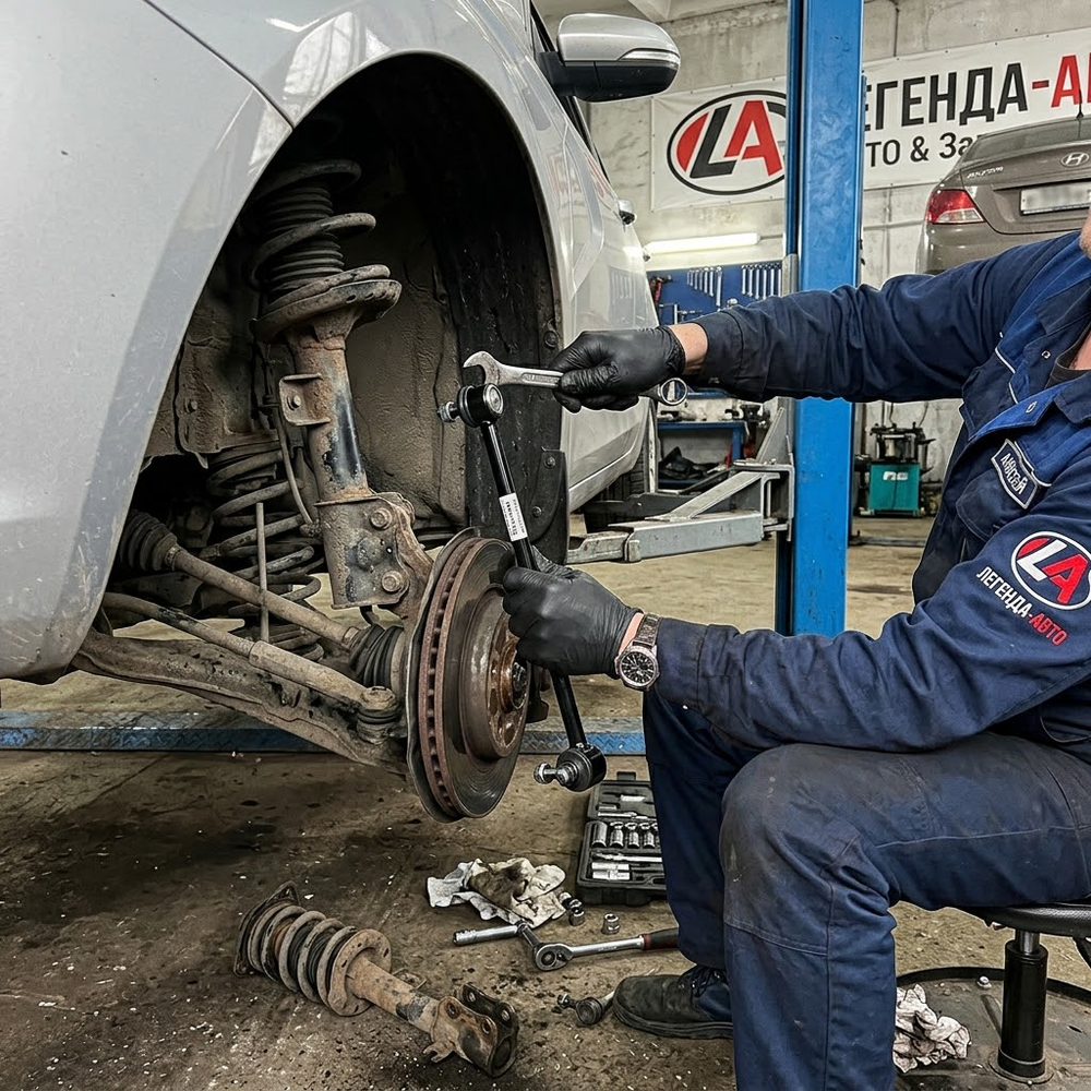 Стойка стабилизатора переднего замена