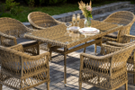 "Амароне" обеденная группа из искусственного ротанга на 6 персон, цвет соломенный