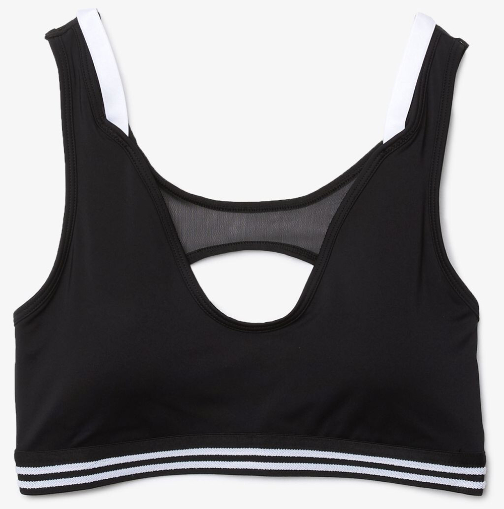 ТОП теннисный Lacoste Contrast Accents And Cut-Outs Sports Bra - черный
