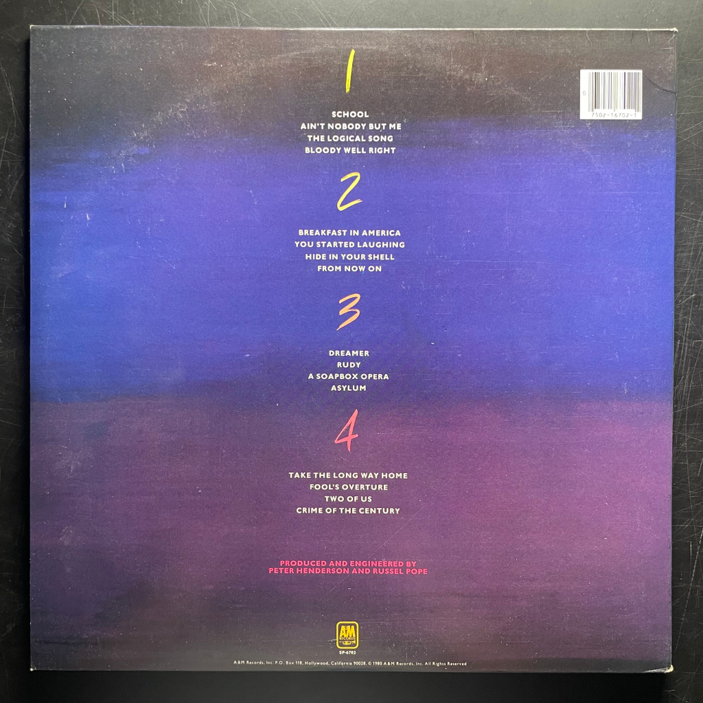 Supertramp ‎– Paris (США 1980г.)