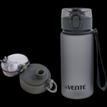 Бутылка для воды 400мл 17,9x6,5 см, пластиковая, с диффузором, с петлей, серая