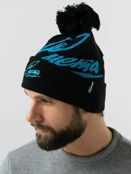 Шапка с помпоном Exhaust Wear Суета (чёрный/синий)