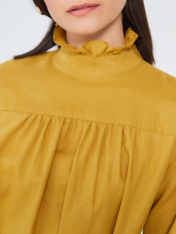 Платье "Липа" из конопляной ткани в желтом цвете