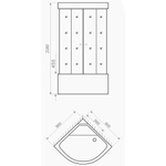Душевая кабина Domani-Spa Delight Slim 99 high 900*900*2180, высокий поддон, белая стеклянная задняя панель, сатин матированное стекло, без электрики