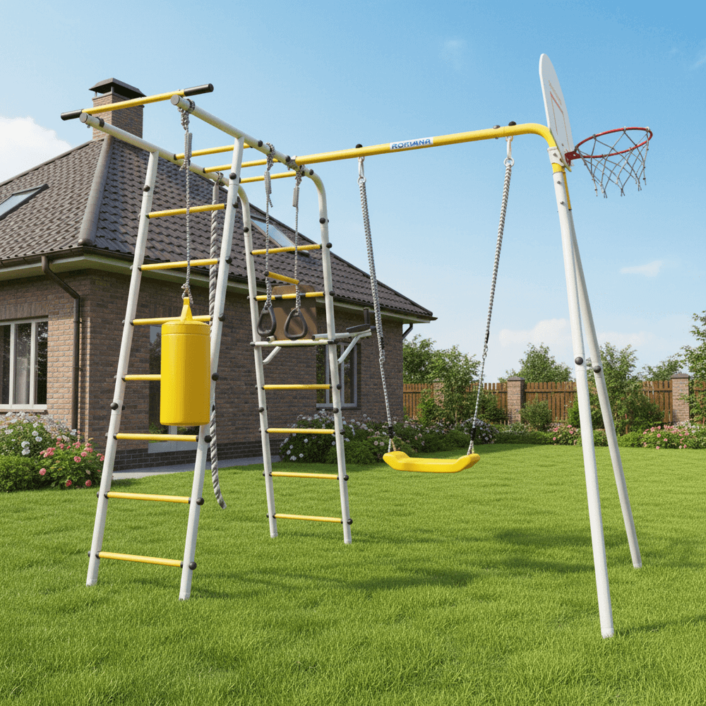 ROMANA Спорт (желтый/серый) (с пластиковыми качелями)