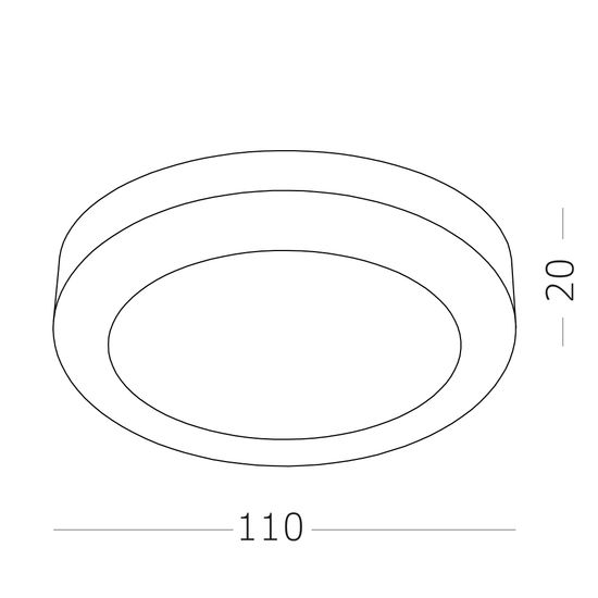 ST104.502.06 Светильник встраиваемый Белый LED 1*6W 3000K 468Lm Ra>80 120° IP20 D110xH20 170-240V Встраиваемые светильники