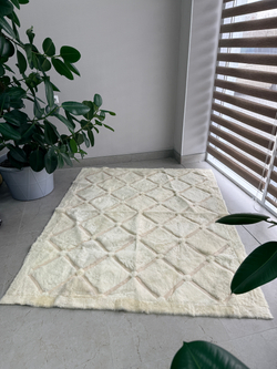 Ковер прямоугольный натуральный мех овчина, 180 х 160 см.