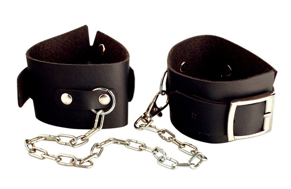 Наручники из винила Beginners Cuffs (Цвет: черный)