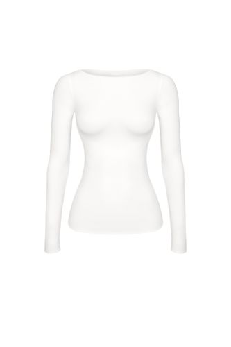 white off the shoulder long sleeve