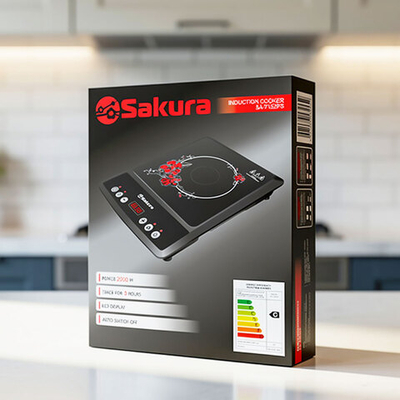 Плитка индукционная SA-7152Q, 1 конфорка, 2000Вт, 5 программ