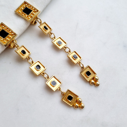 Клипсы длинные с эмалевыми вставками