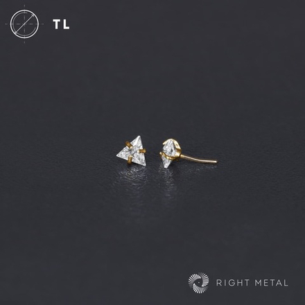 Cubic Zirconia Triangle Crystal PVD Yellow Б/Р