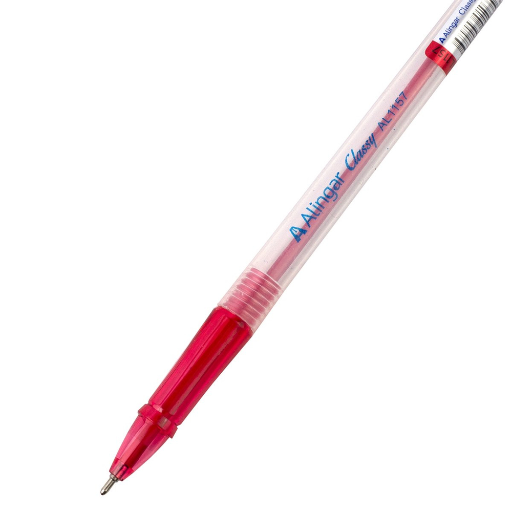 Ручка шариковая на масляной основе Alingar "Classy", 1 мм, красная, игольчатый наконечник, круглый, матовый, пластиковый корпус, карт. уп.
